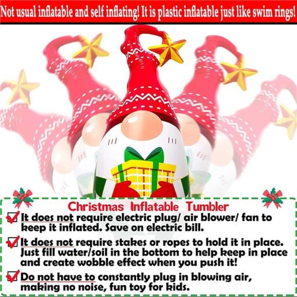 5Ft Lighted Outdoor Christmas Decorations Inflatables -...